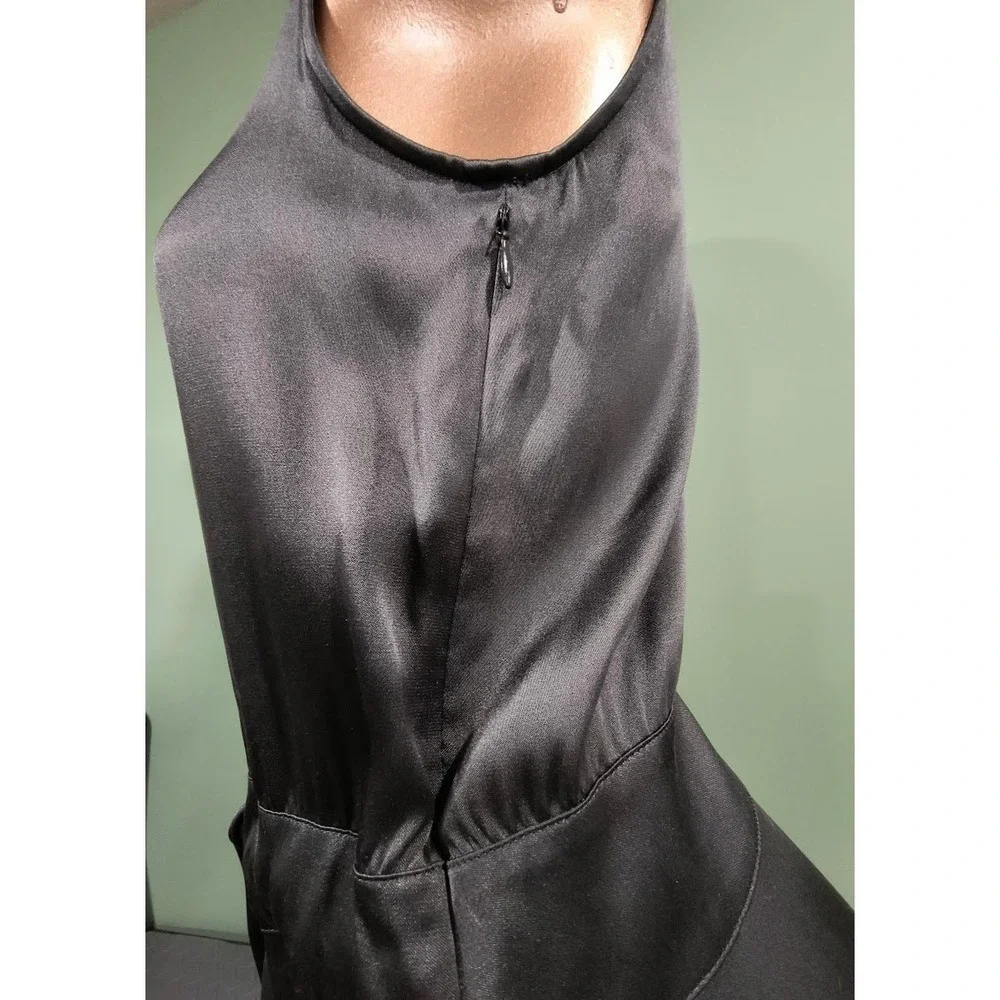 Tory‎ Burch Silk Sleeveless Tie Waist Top Charcoal Grey Bergdorf Goodman Size 2
